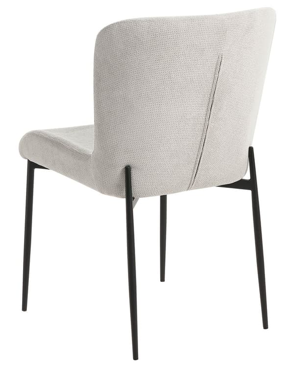 Sæt med 2 stole lysegrå polyester strikket tekstur metalben