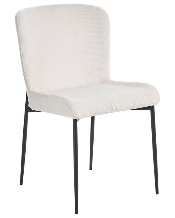 Sett med 2 Stoler Off-white Polyester Strikket stoff Metallben Uten armlener Moderne design