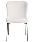Miniatyrbilde 5 av 9: Sett med 2 Stoler Off-white Polyester Strikket stoff Metallben Uten armlener Moderne design