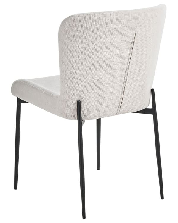 Sett med 2 Stoler Off-white Polyester Strikket stoff Metallben Uten armlener Moderne design