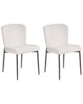 Miniatyrbilde 1 av 9: Sett med 2 Stoler Off-white Polyester Strikket stoff Metallben Uten armlener Moderne design
