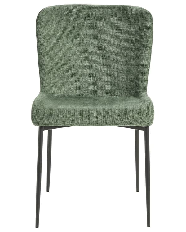 Sett med 2 Stoler Grønn Polyester Strikket stoff Metallben Uten armlener Moderne design
