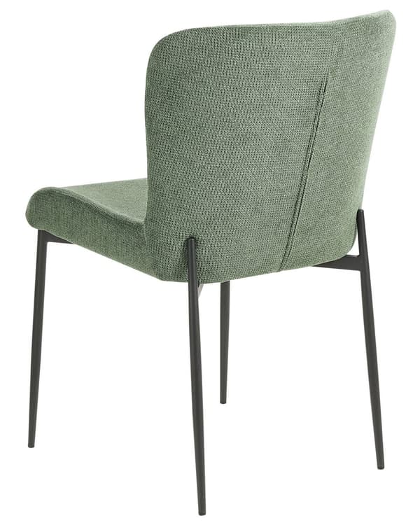 Sett med 2 Stoler Grønn Polyester Strikket stoff Metallben Uten armlener Moderne design