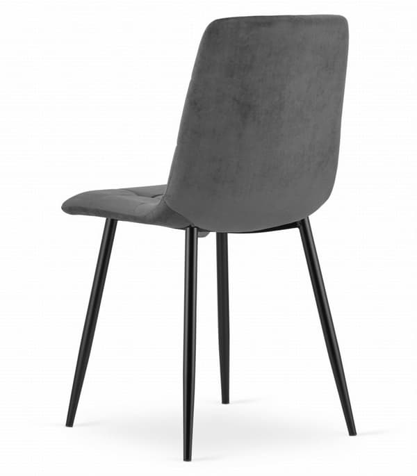 KARA - Velvet ruokapöydän tuoli - harmaa - 4 ruokapöydän tuolin setti