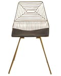 Miniatyrbild 5 av 9: Uppsättning med 2 Matstolar Guld Metall och Stål med Sittdynor i Konstläder Industriell Design Kök Matsal