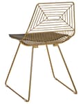 Miniatyrbild 6 av 9: Uppsättning med 2 Matstolar Guld Metall och Stål med Sittdynor i Konstläder Industriell Design Kök Matsal