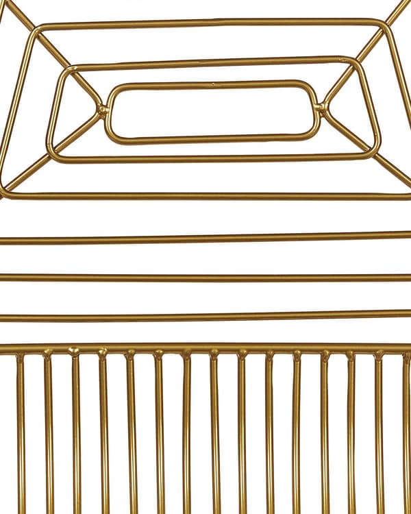 Uppsättning med 2 Matstolar Guld Metall och Stål med Sittdynor i Konstläder Industriell Design Kök Matsal