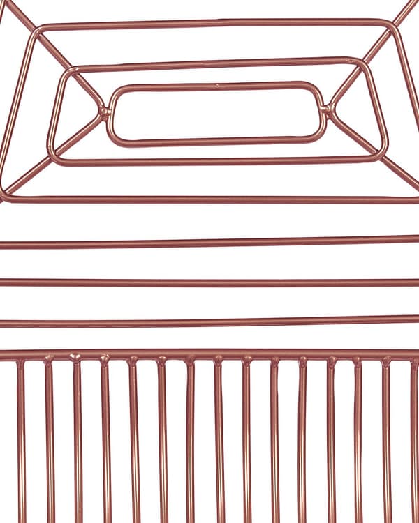 Uppsättning med 2 Matstolar Roseguld Metall och Stål med Sittdynor i Konstläder Industriell Design Kök Matsal