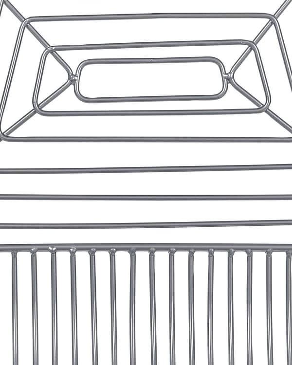 Uppsättning med 2 Matstolar Silver Metall och Stål med Sittdynor i Konstläder Industriell Design Kök Matsal