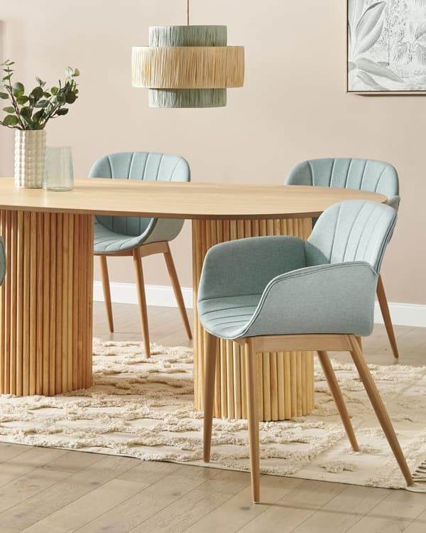 Sæt med 2 spisebordsstole mintgrønt stofbetræk Moderne moderne design Spisebordsstole