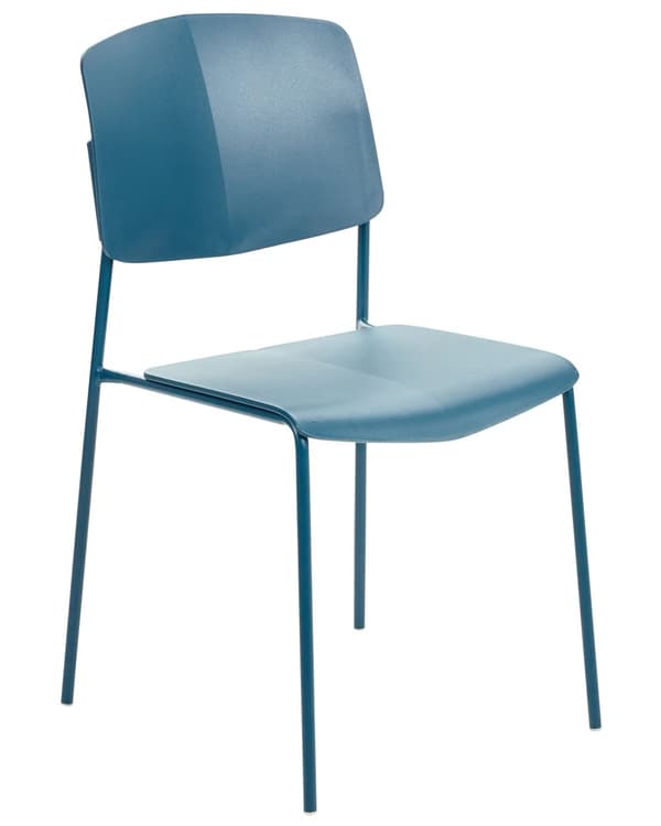 Tuoli sininen 45 x 83 cm muovi rautajalat 4 kpl pinottavat ruokahuoneen moderni