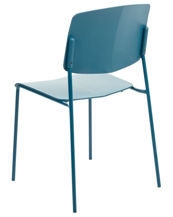 Tuoli sininen 45 x 83 cm muovi rautajalat 4 kpl pinottavat ruokahuoneen moderni