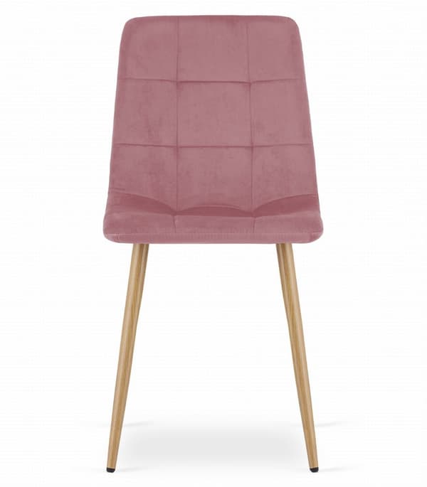 KARA - Velvet spisestuestol - pink - sæt med 4 spisestuestole