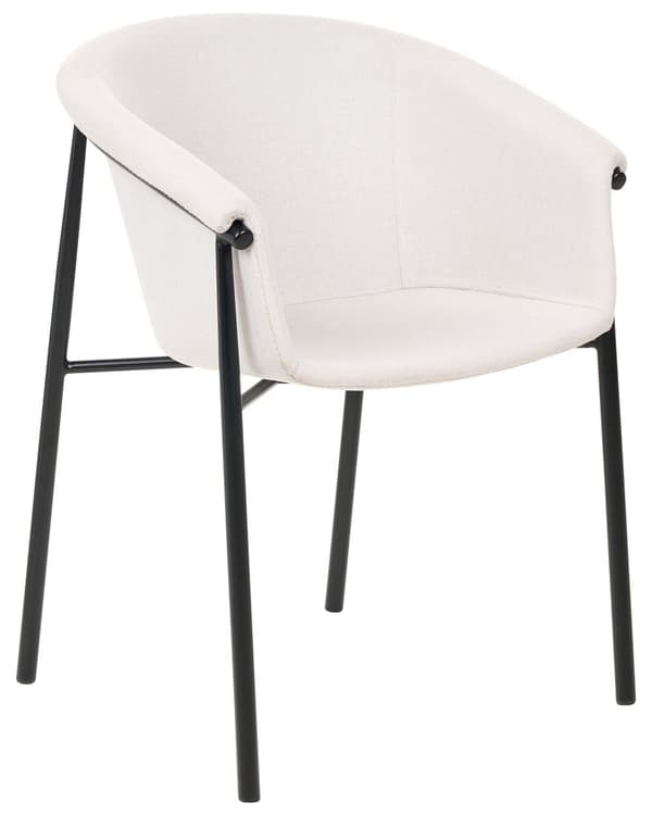 Uppsättning med 2 matstolar Beige tygklädsel Modern design Sittmöbler för matsal