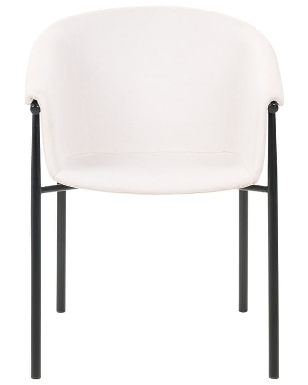 Uppsättning med 2 matstolar Beige tygklädsel Modern design Sittmöbler för matsal