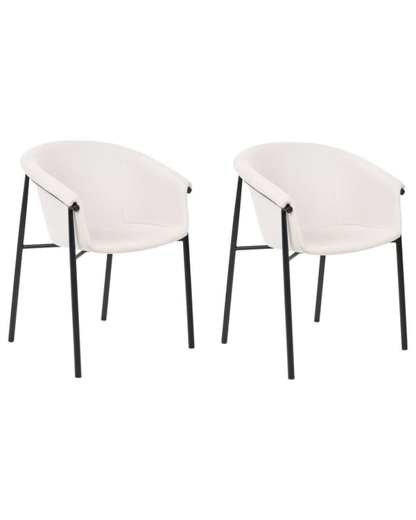 Uppsättning med 2 matstolar Beige tygklädsel Modern design Sittmöbler för matsal