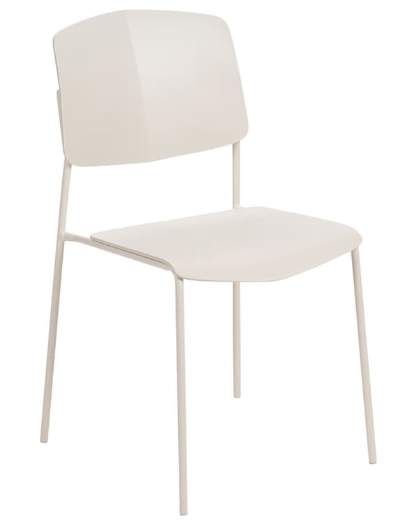 Uppsättning med 2 matstolar Beige Plast Modern Modern Design Sittplatser i Matsalen