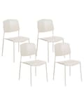 Miniatyrbild 1 av 10: Uppsättning med 2 matstolar Beige Plast Modern Modern Design Sittplatser i Matsalen