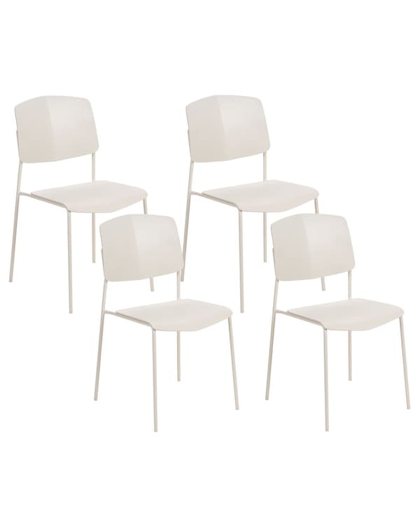 Uppsättning med 2 matstolar Beige Plast Modern Modern Design Sittplatser i Matsalen