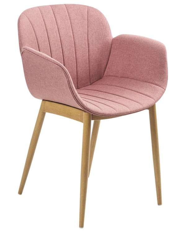 Uppsättning med 2 matstolar i rosa tyg med klädsel Modern design Sittmöbler för matsal