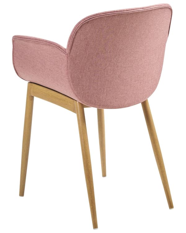 Uppsättning med 2 matstolar i rosa tyg med klädsel Modern design Sittmöbler för matsal
