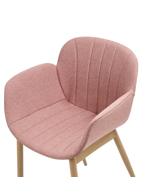 Uppsättning med 2 matstolar i rosa tyg med klädsel Modern design Sittmöbler för matsal