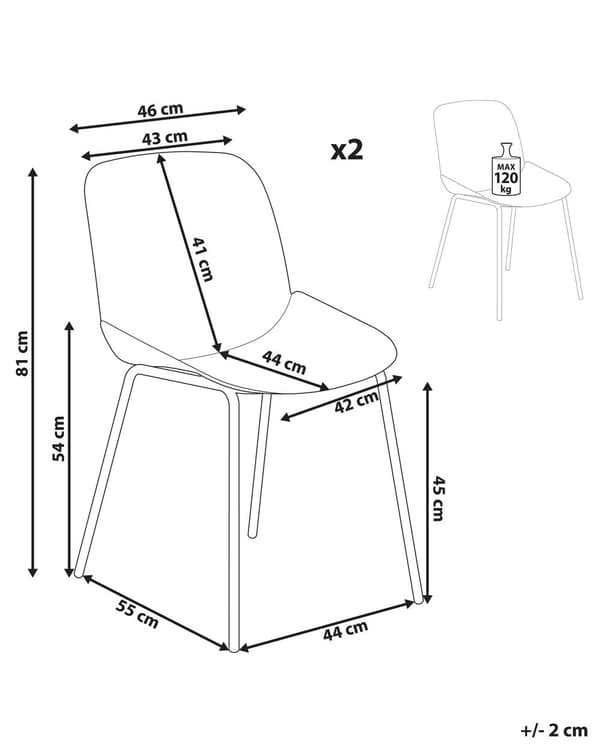 Uppsättning med 2 matstolar Mintgrön plast med djup sits Modern design Sittplatser för matsal