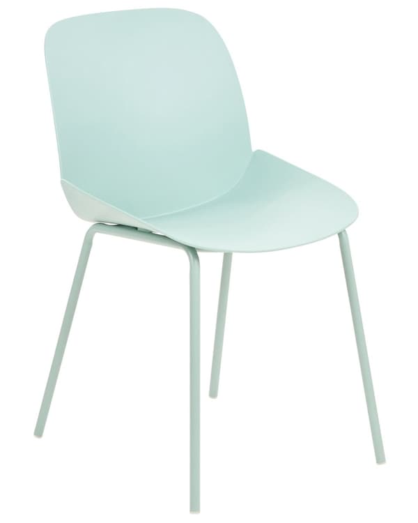 Uppsättning med 2 matstolar Mintgrön plast med djup sits Modern design Sittplatser för matsal