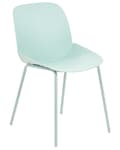 Miniatyrbild 4 av 9: Uppsättning med 2 matstolar Mintgrön plast med djup sits Modern design Sittplatser för matsal