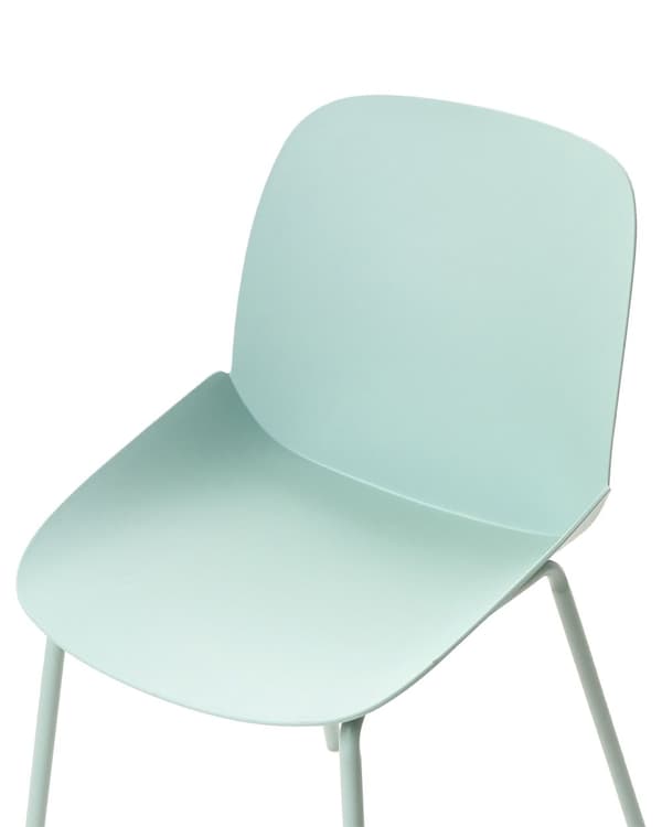 Uppsättning med 2 matstolar Mintgrön plast med djup sits Modern design Sittplatser för matsal