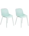 Miniatyrbild 1 av 9: Uppsättning med 2 matstolar Mintgrön plast med djup sits Modern design Sittplatser för matsal