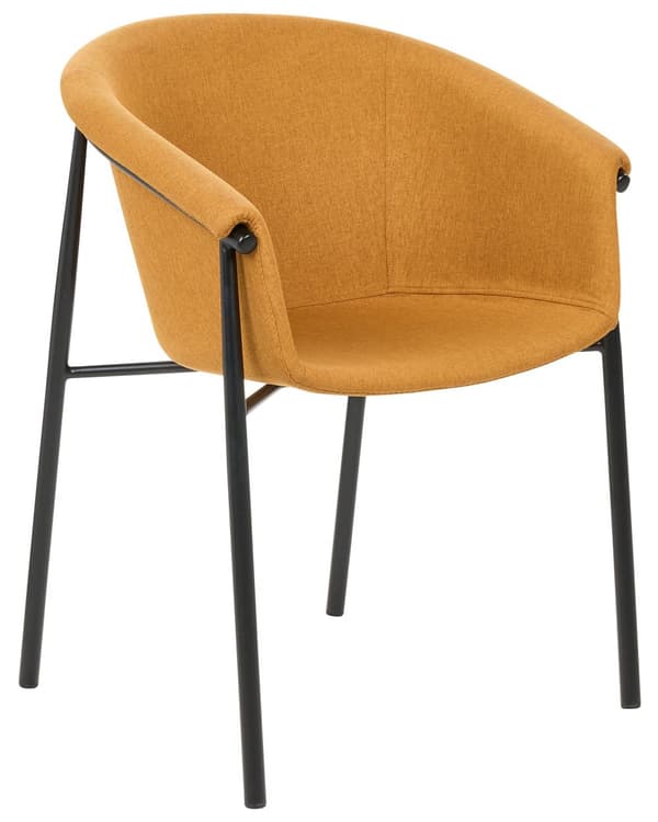 Uppsättning med 2 matstolar Orange tygklädsel Modern design Sittmöbler för matsal