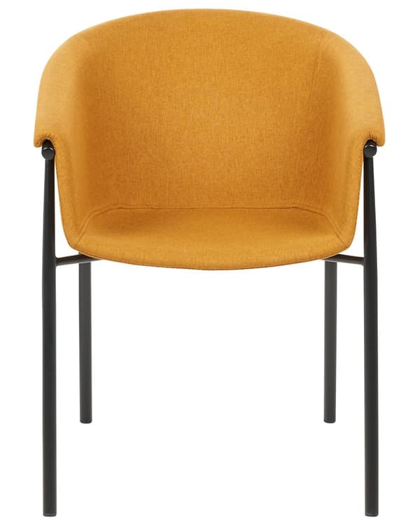 Uppsättning med 2 matstolar Orange tygklädsel Modern design Sittmöbler för matsal
