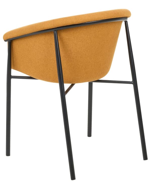 Uppsättning med 2 matstolar Orange tygklädsel Modern design Sittmöbler för matsal