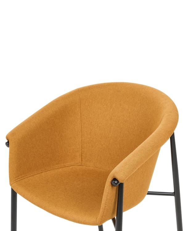 Uppsättning med 2 matstolar Orange tygklädsel Modern design Sittmöbler för matsal