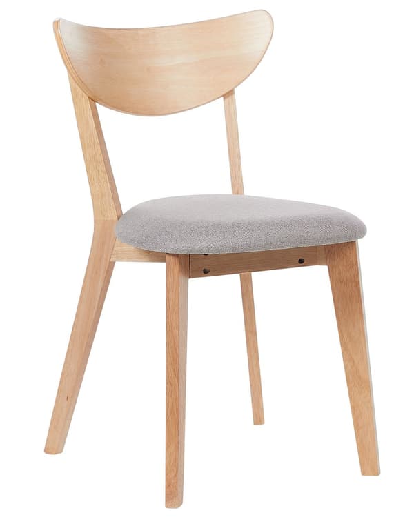 Sæt med 2 spisebordsstole lyst træ gummitræ sædepude accent spisebordsstol moderne traditionelt design