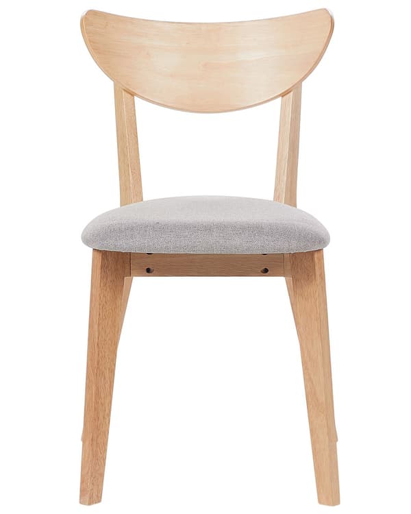 Sæt med 2 spisebordsstole lyst træ gummitræ sædepude accent spisebordsstol moderne traditionelt design