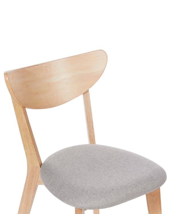 Sæt med 2 spisebordsstole lyst træ gummitræ sædepude accent spisebordsstol moderne traditionelt design