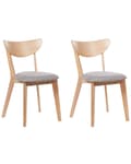 Miniatyrbillede 1 af 11: Sæt med 2 spisebordsstole lyst træ gummitræ sædepude accent spisebordsstol moderne traditionelt design