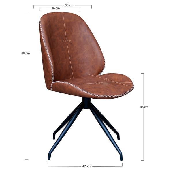 Spisestuestol Gerona - Vintage Brun - Kunstlæder
