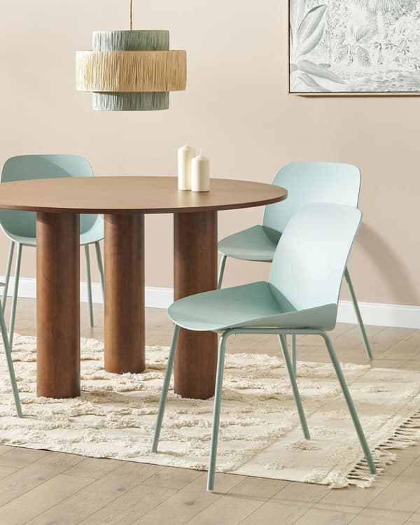 Sett med 2 spisestoler Mintgrønn Plast Dypt sete Moderne design Spisestue Kjøkken