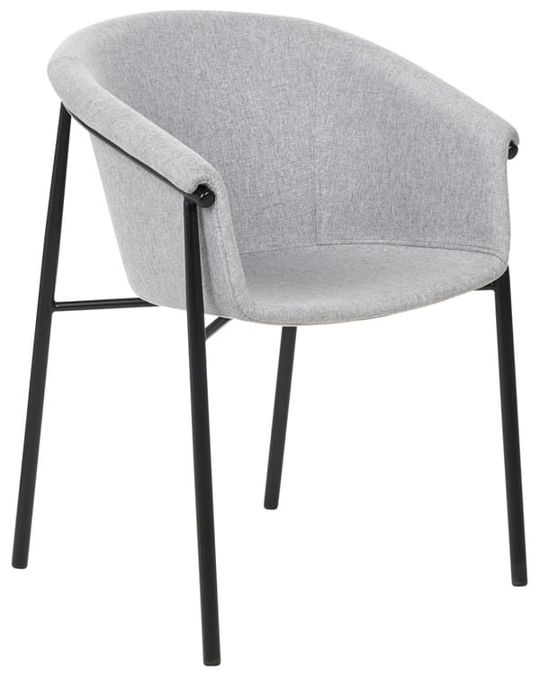 Sett med 2 Spisestoler Grå Møbeltrekk i stoff Moderne design Spisestue Kjøkken