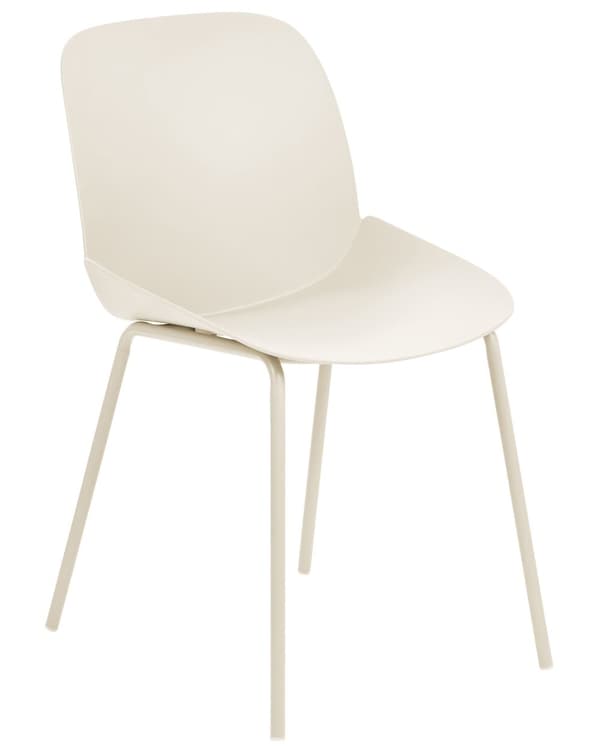 Sett med 2 spisestoler Beige Plast Dypt sete Moderne design Spisestue Kjøkken
