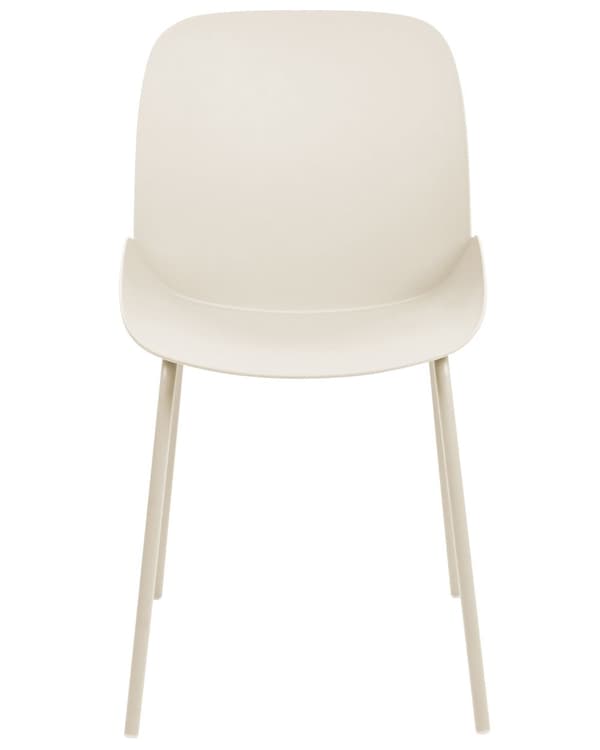 Sett med 2 spisestoler Beige Plast Dypt sete Moderne design Spisestue Kjøkken