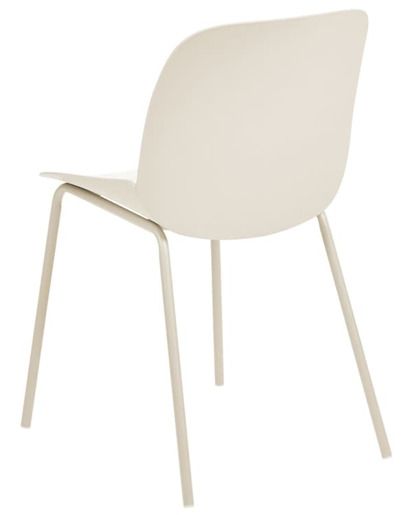 Sett med 2 spisestoler Beige Plast Dypt sete Moderne design Spisestue Kjøkken