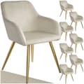 Miniatyrbillede 1 af 11: Stol Marilyn velour, guld - creme/guld,Sæt med 8 stk.