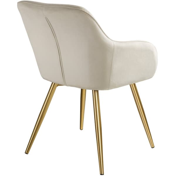Stol Marilyn velour, guld - creme/guld,Sæt med 6 stk.