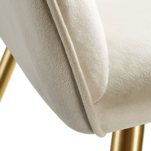 Stol Marilyn velour, guld - creme/guld,Sæt med 6 stk.
