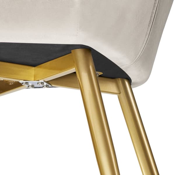Stol Marilyn velour, guld - creme/guld,Sæt med 6 stk.