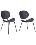Miniatyrbillede 1 af 9: Kantinestol Sort Plast Sæt af 2 Spisebordsstole til Spisestuen Køkken Design Skalstole Minimalistisk Indretning